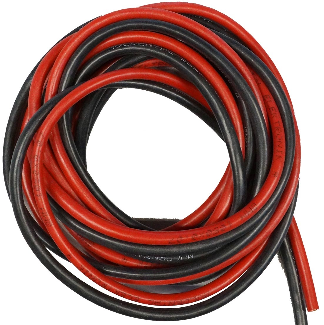 0,5 mm², 2x2m, rot/schwarz Silikonkabel