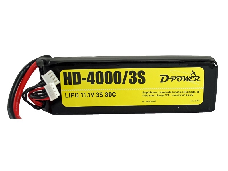 D-Power HD-4000 3S Lipo (11,1V) 30C XT-60