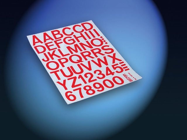 Aufkleber Zahlen / Buchstaben 25mm rot
