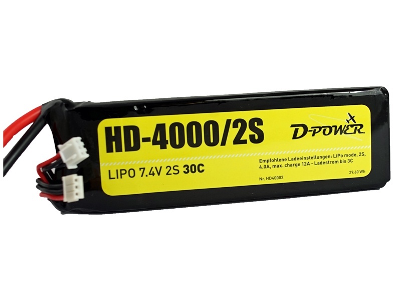 D-Power HD-4000 2S Lipo (7,4V) 30C XT-60