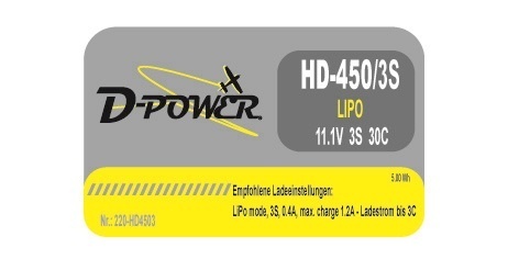 D-Power HD-450 3S Lipo (11,1V)